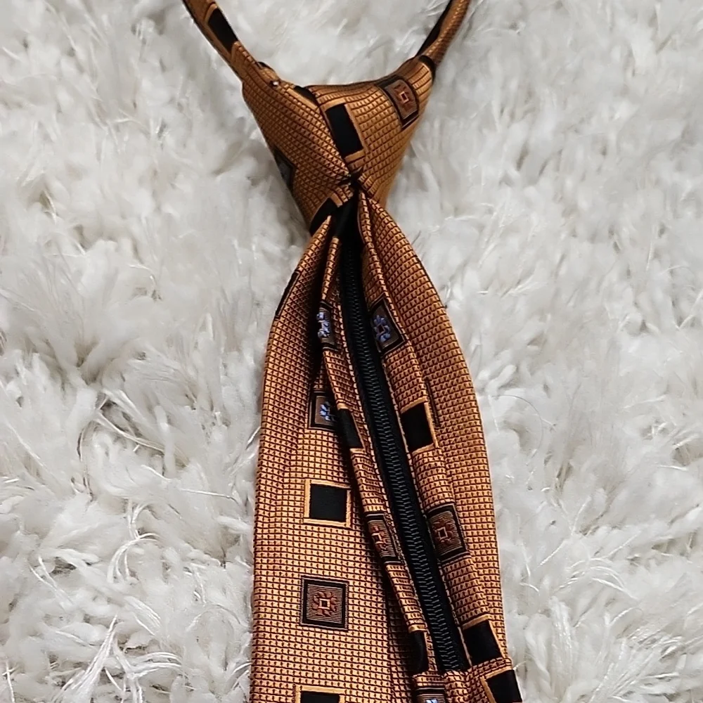 Madison Boy Brown Geometric Pattern Pre-Tie